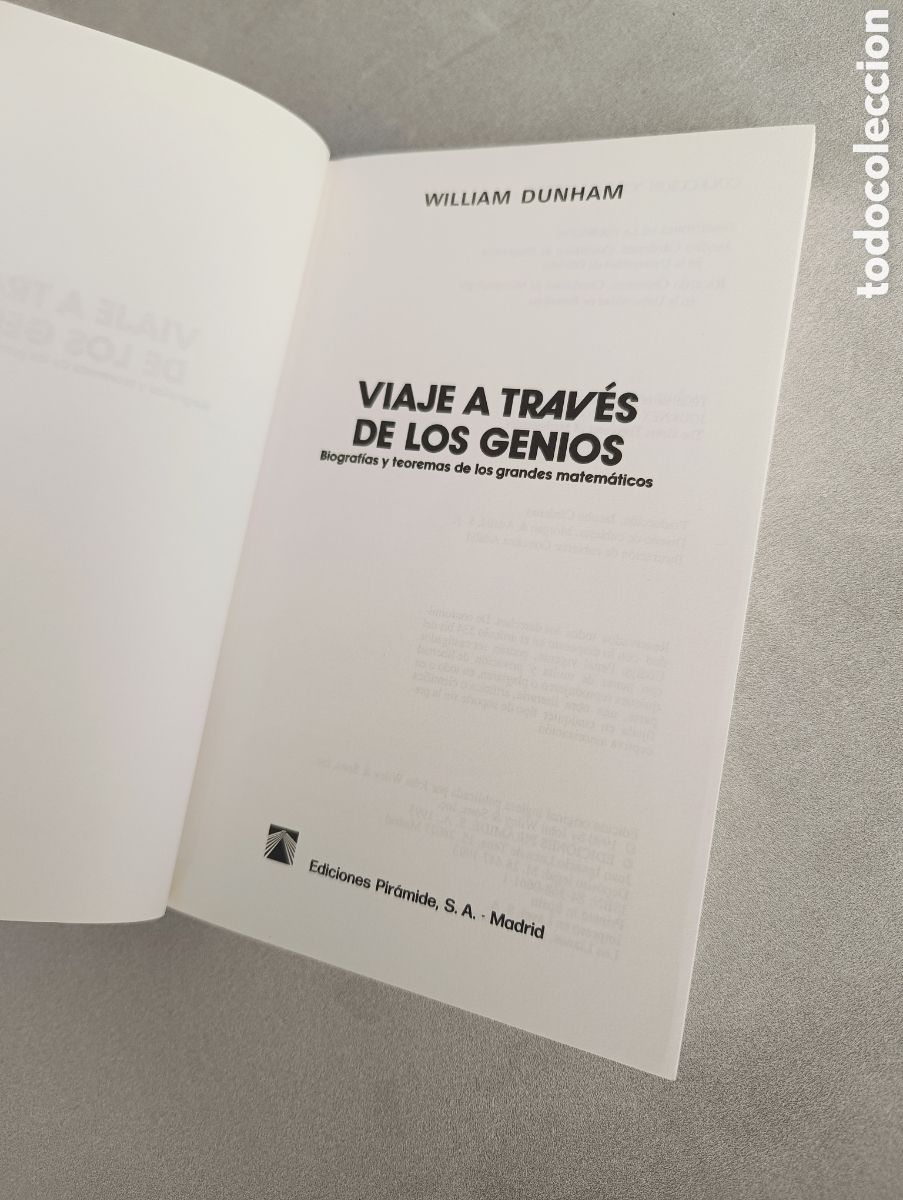 Libros de segunda mano de ciencias: Viaje a trav&eacute;s de los genios. William Dunham. - Foto 4