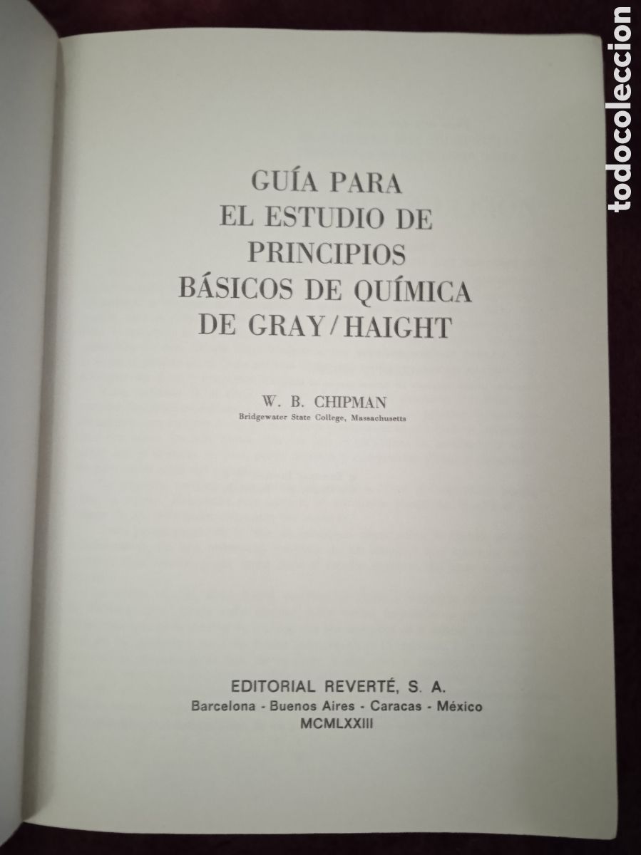 Libros de segunda mano de ciencias: GUIA PARA EL ESTUDIO DE PRINCIPIOS BASICOS DE QUIMICA DE GRAY / HAIGHT / WILMON B. - Foto 2