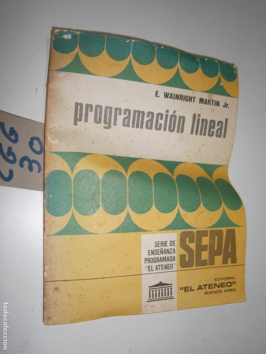 Libros de segunda mano de ciencias: ANTIGUO LIBRO DE TEXTO - PROGRAMACION LINEAL - Foto 1