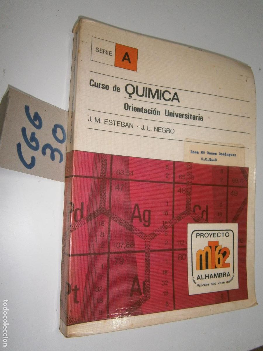 Libros de segunda mano de ciencias: ANTIGUO LIBRO DE TEXTO - QUIMICA COU - Foto 1