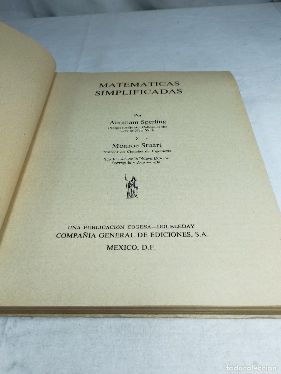 Libros de segunda mano de ciencias: Matem&aacute;ticas simplificadas. Ediciones Minerva. - Foto 2