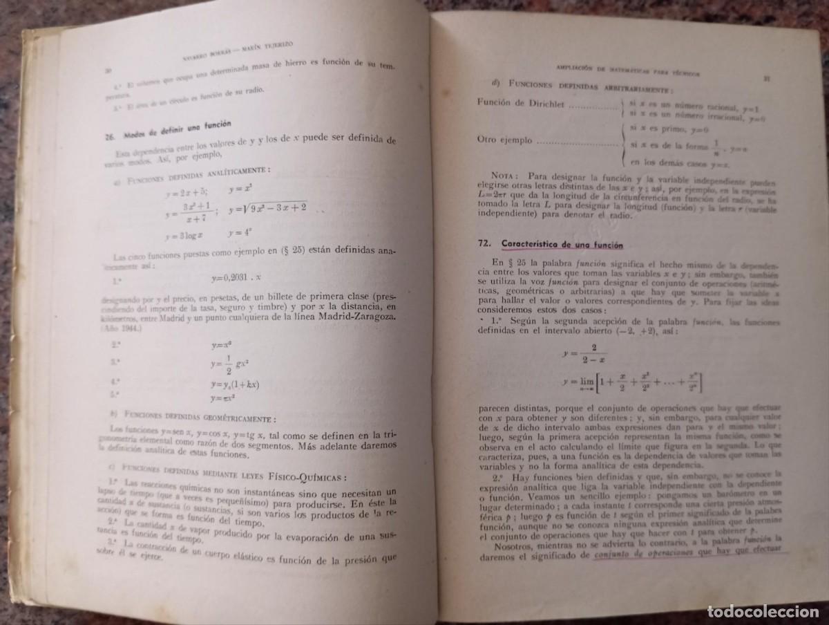 Libros de segunda mano de ciencias: AMPLIACION DE MATEMATICOS PARA TECNICOS - NAVARRO - Foto 3