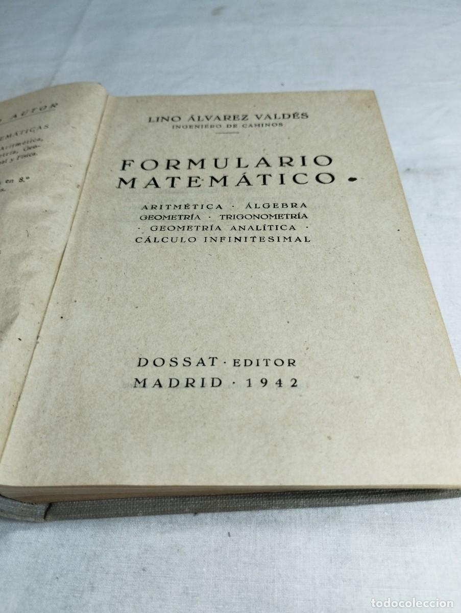 Libros de segunda mano de ciencias: Formulario. L. &Aacute;lvarez Vald&eacute;s - Foto 2