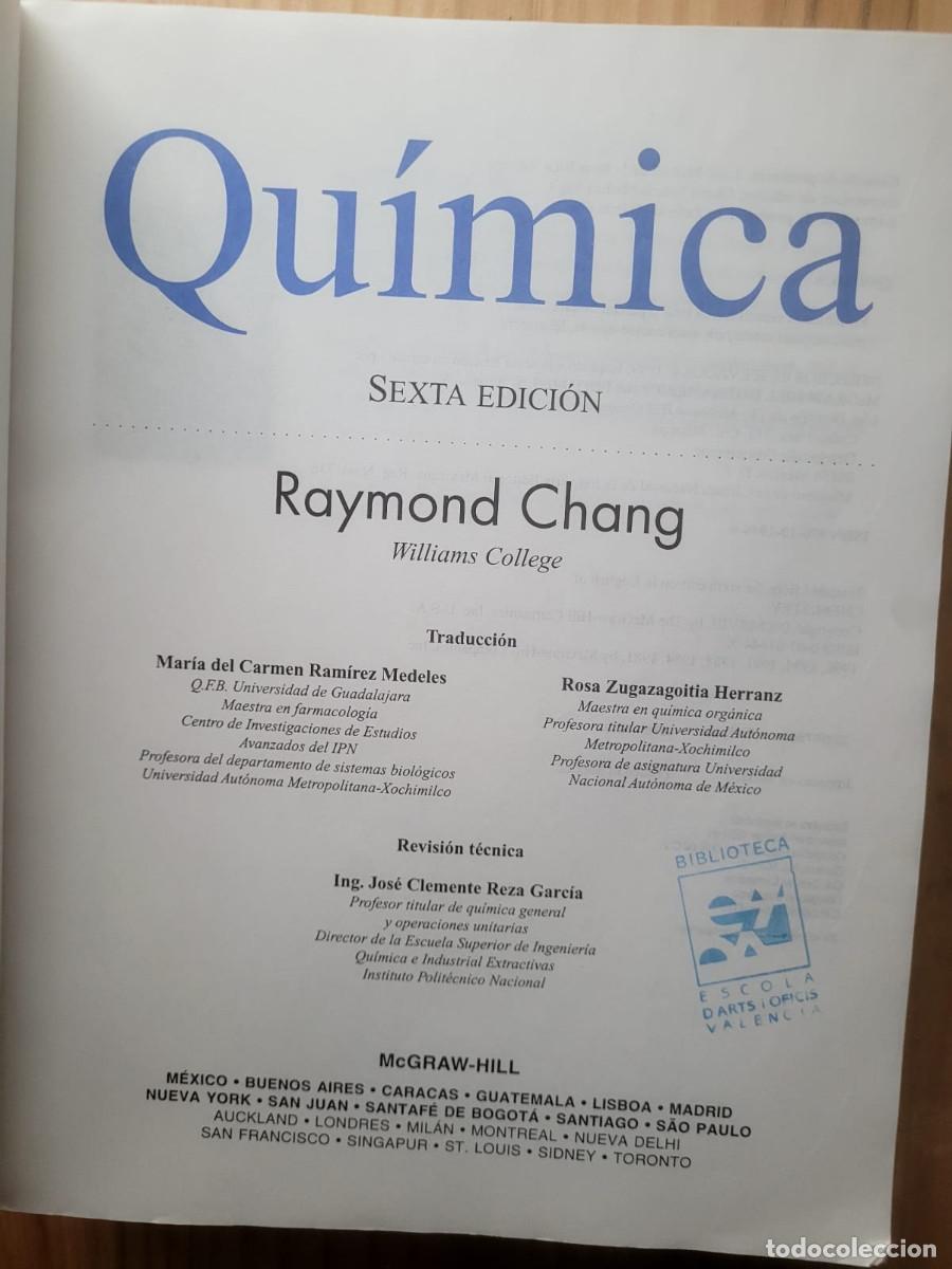 Libros de segunda mano de ciencias: QUIMICA (6&ordf; ED.) - RAYMOND CHANG - Foto 2