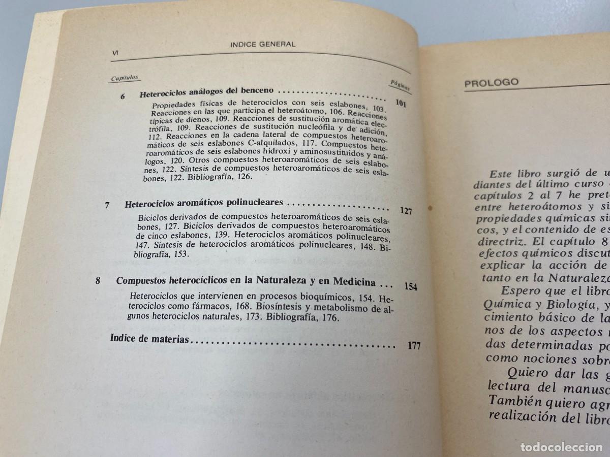 Libros de segunda mano de ciencias: QUIMICA DE LOS HETEROCICLOS, D W YOUNG, ALHAMBRA - Foto 6