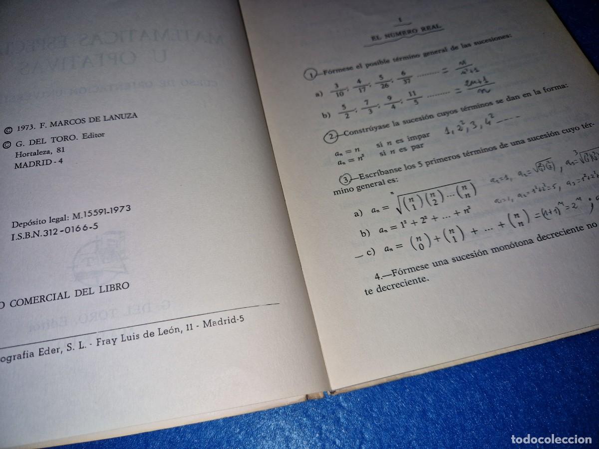 Libros de segunda mano de ciencias: MATEMATICAS COU- PROBLEMAS RESUELTOS - MARCOS LANUZA - Foto 3