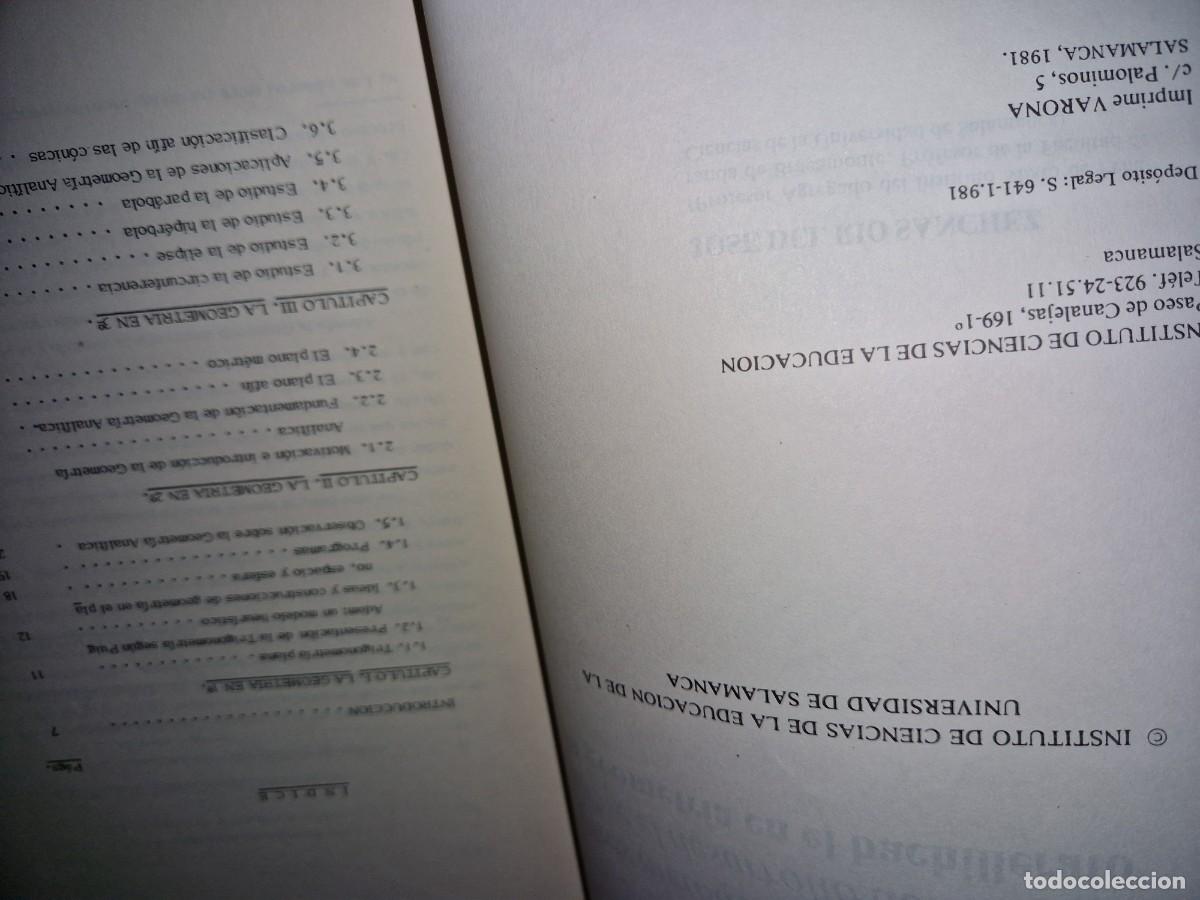Libros de segunda mano de ciencias: GEOMETRIA EN EL BACHILLERATO -ICE - JOSE DEL RIO SANCHEZ - Foto 2