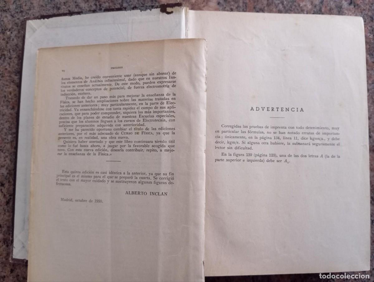 Libros de segunda mano de ciencias: CURSO DE FISICA - ALBERTO INCLAN - Foto 5