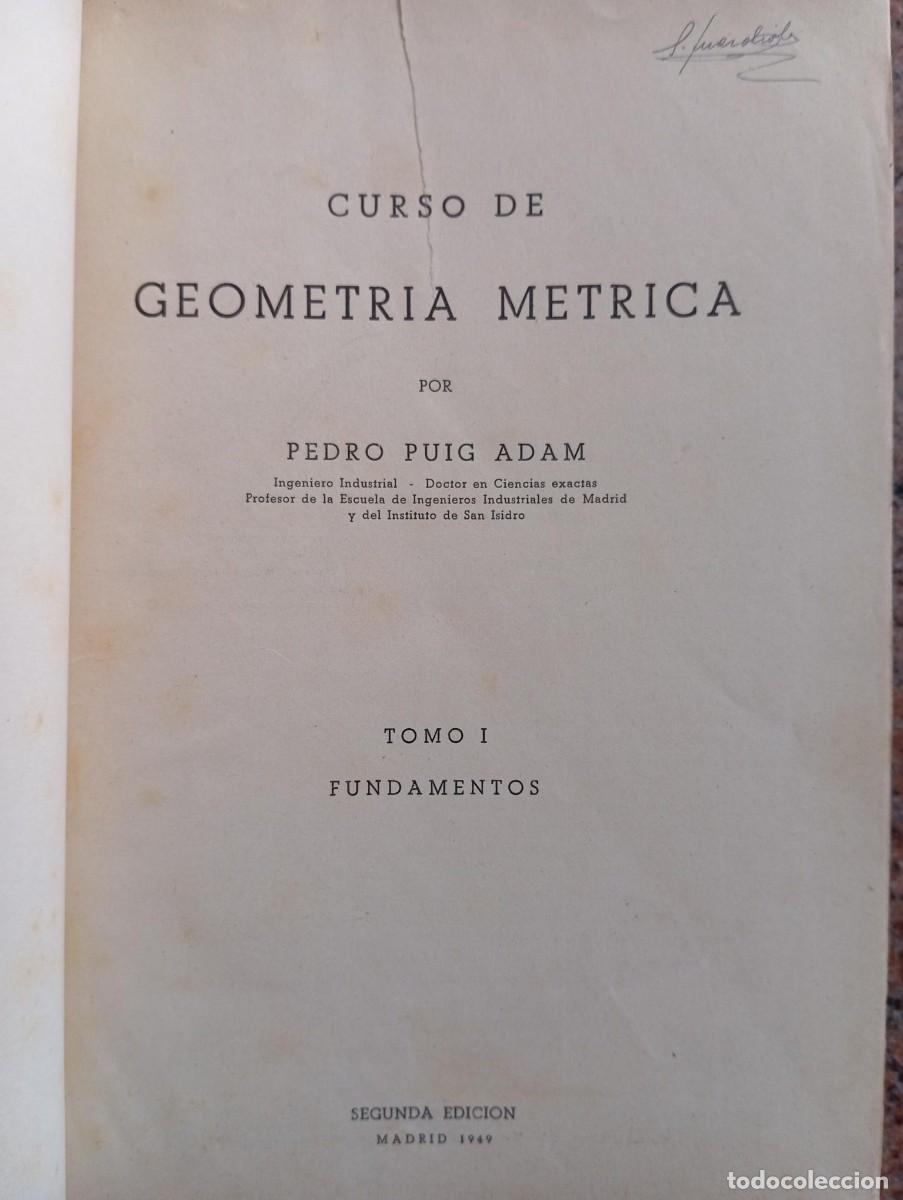 Libros de segunda mano de ciencias: CURSO DE GEOMETRIA - PEDRO PUIG - Foto 1