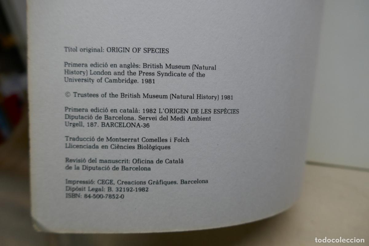 Libros de segunda mano: LORIGEN DE LES ESP&Egrave;CIES - DIPUTACI&Oacute; DE BARCELONA - Foto 4