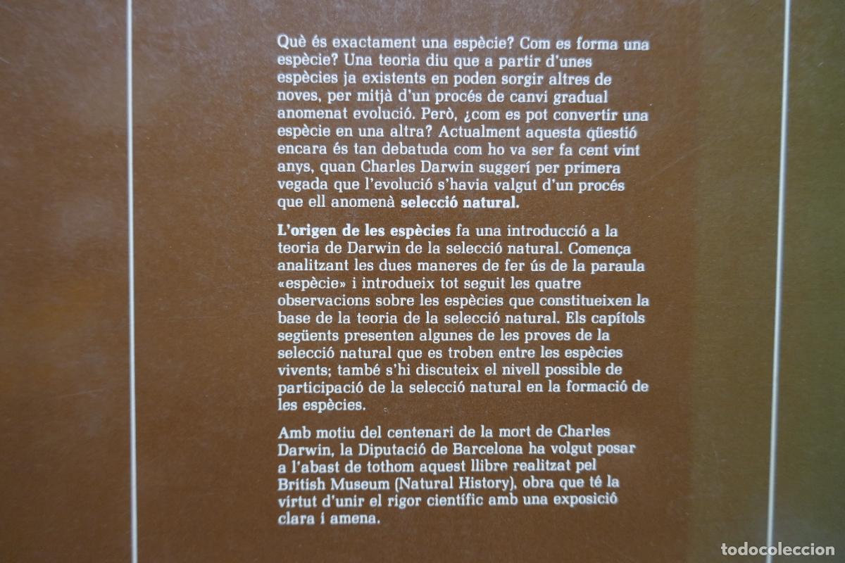 Libros de segunda mano: LORIGEN DE LES ESP&Egrave;CIES - DIPUTACI&Oacute; DE BARCELONA - Foto 17