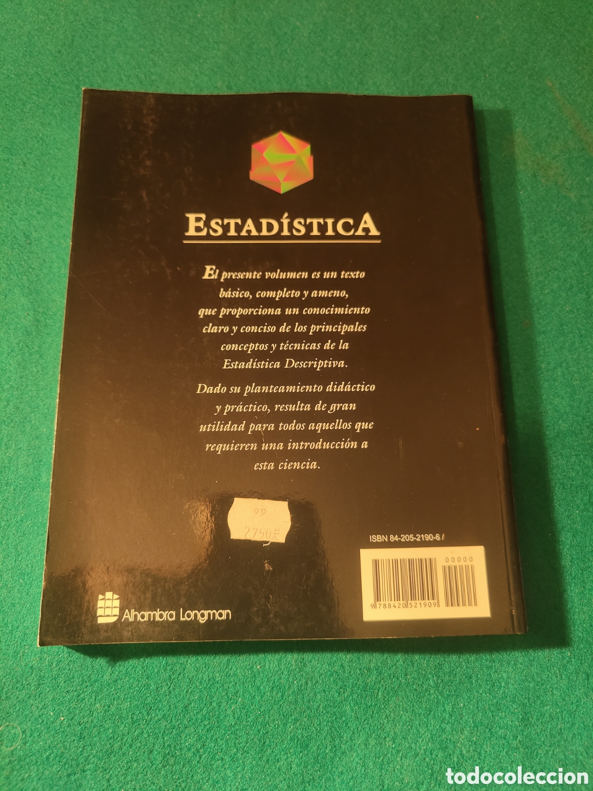 Libros de segunda mano de ciencias: ESTADISTICA M&ordf; ISABEL TOLEDO MU&Ntilde;OZ. ALHAMBRA LONGMAN,1995. - Foto 3