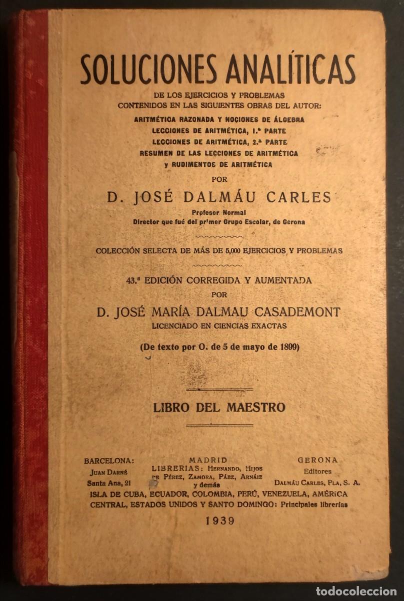 Libros de segunda mano de ciencias: SOLUCIONES ANALITICAS - LIBRO DEL MAESTRO - Foto 1