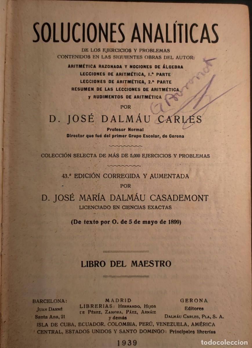 Libros de segunda mano de ciencias: SOLUCIONES ANALITICAS - LIBRO DEL MAESTRO - Foto 2