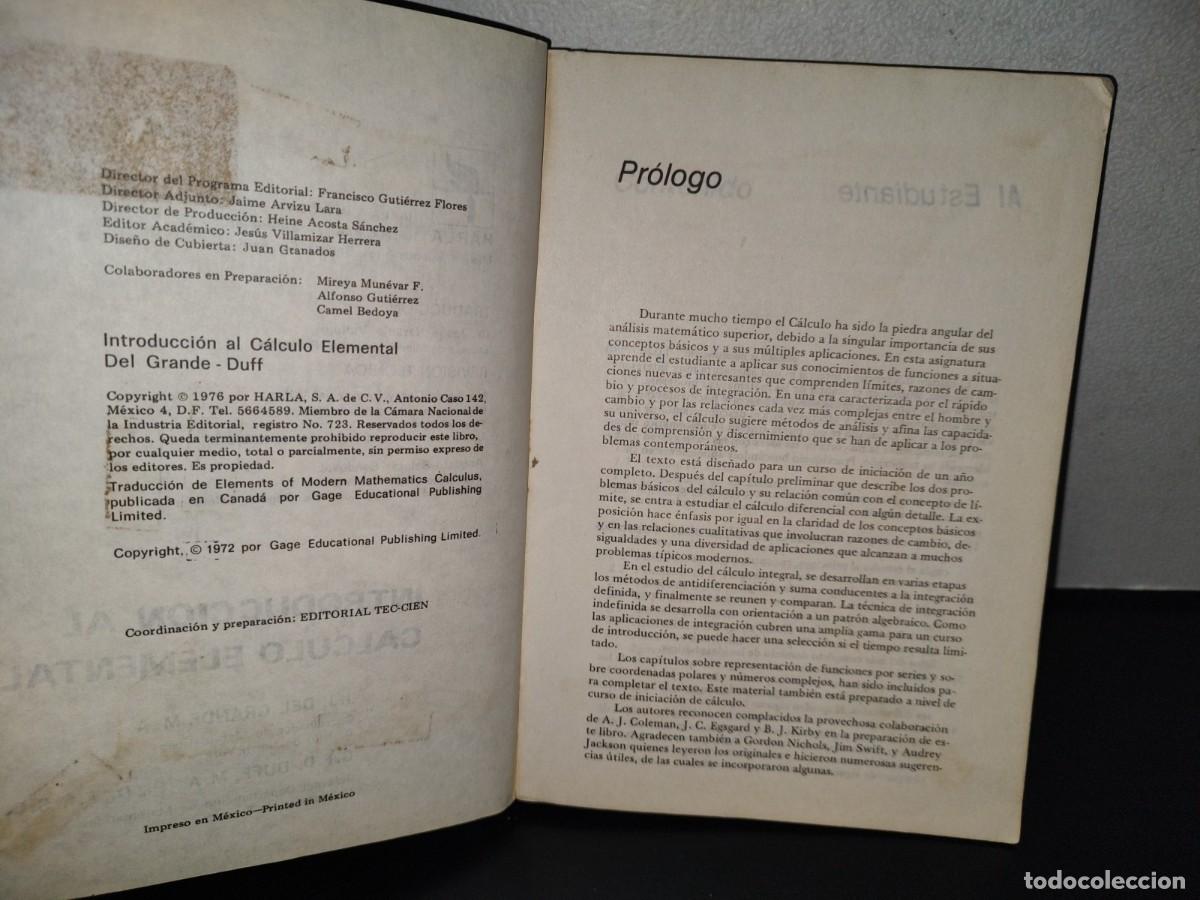 Libros de segunda mano de ciencias: 113- INTRODUCCI&Oacute;N AL C&Aacute;LCULO ELEMENTAL - J. J. DEL GRANDE - Foto 4