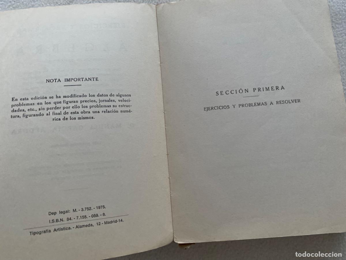 Libros de segunda mano de ciencias: &Aacute;LGEBRA - TRIGONOMETR&Iacute;A - GARCIA ARDURA - EJERCICIOS Y PROBLEMAS - Foto 4