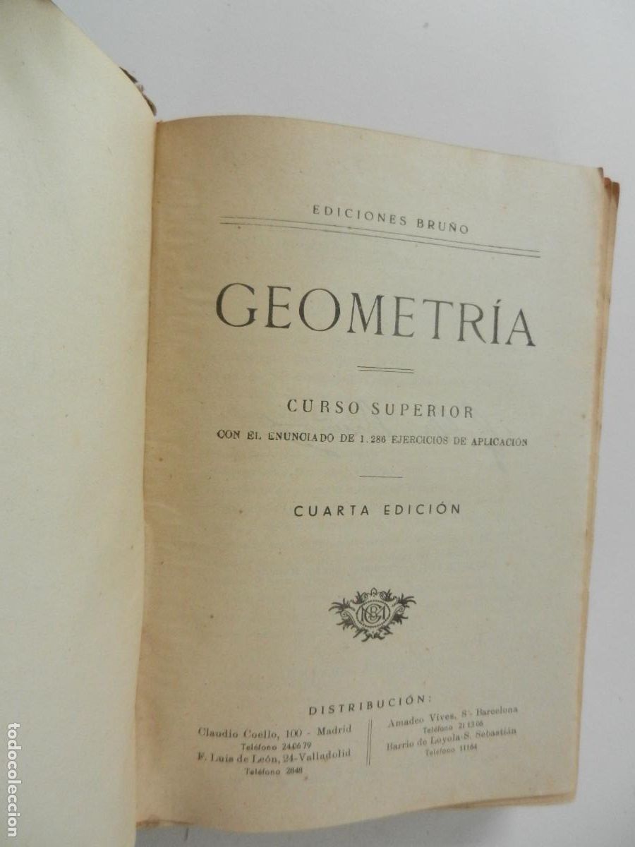 Libros de segunda mano de ciencias: GEOMETR&Iacute;A - CURSO SUPERIOR - EDICIONES BRU&Ntilde;O 195.. - Foto 3