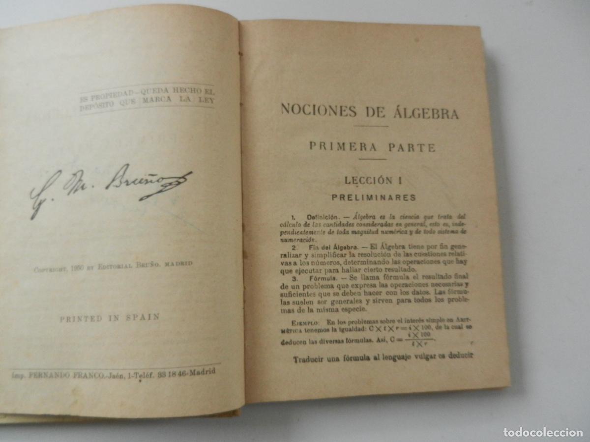 Libros de segunda mano de ciencias: ALGEBRA Y TRIGONOMETR&Iacute;A - EDICIONES BRU&Ntilde;O 1950. - Foto 4