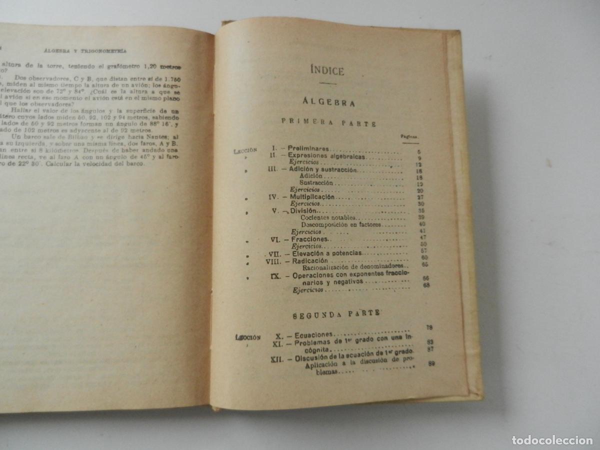 Libros de segunda mano de ciencias: ALGEBRA Y TRIGONOMETR&Iacute;A - EDICIONES BRU&Ntilde;O 1950. - Foto 6