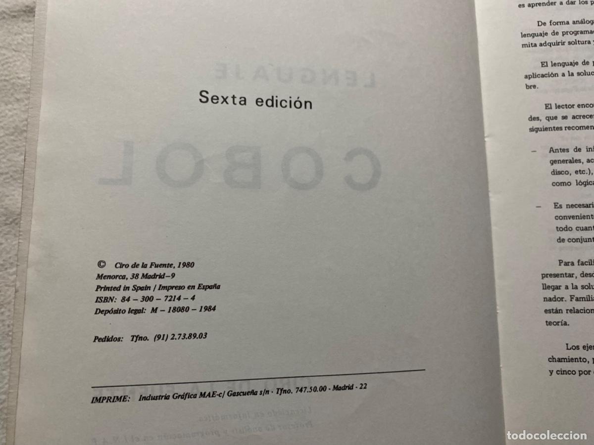 Libros de segunda mano de ciencias: LENGUAJE COBOL - CIRO DE LA FUENTE - Foto 8