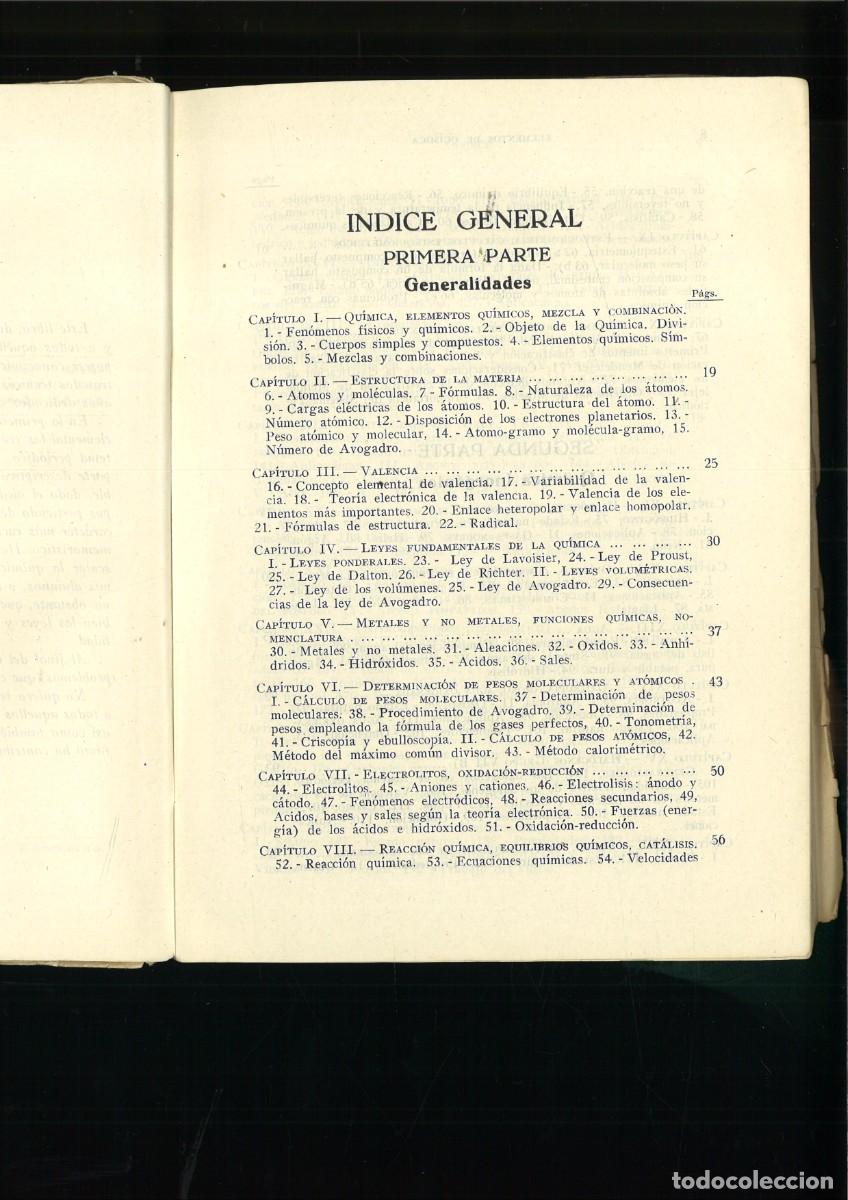 Libros de segunda mano de ciencias: ELEMENTOS DE QU&Iacute;MICA. M. Cabezas Serra - Foto 2