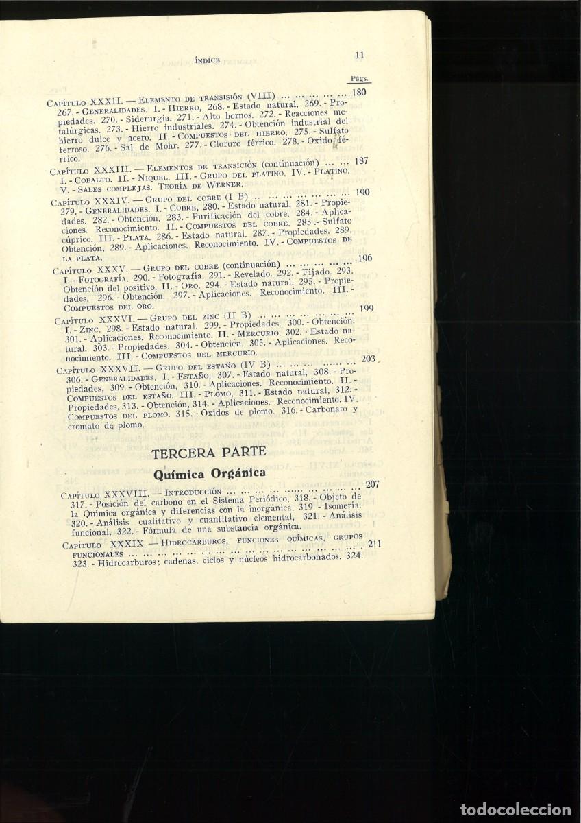 Libros de segunda mano de ciencias: ELEMENTOS DE QU&Iacute;MICA. M. Cabezas Serra - Foto 6