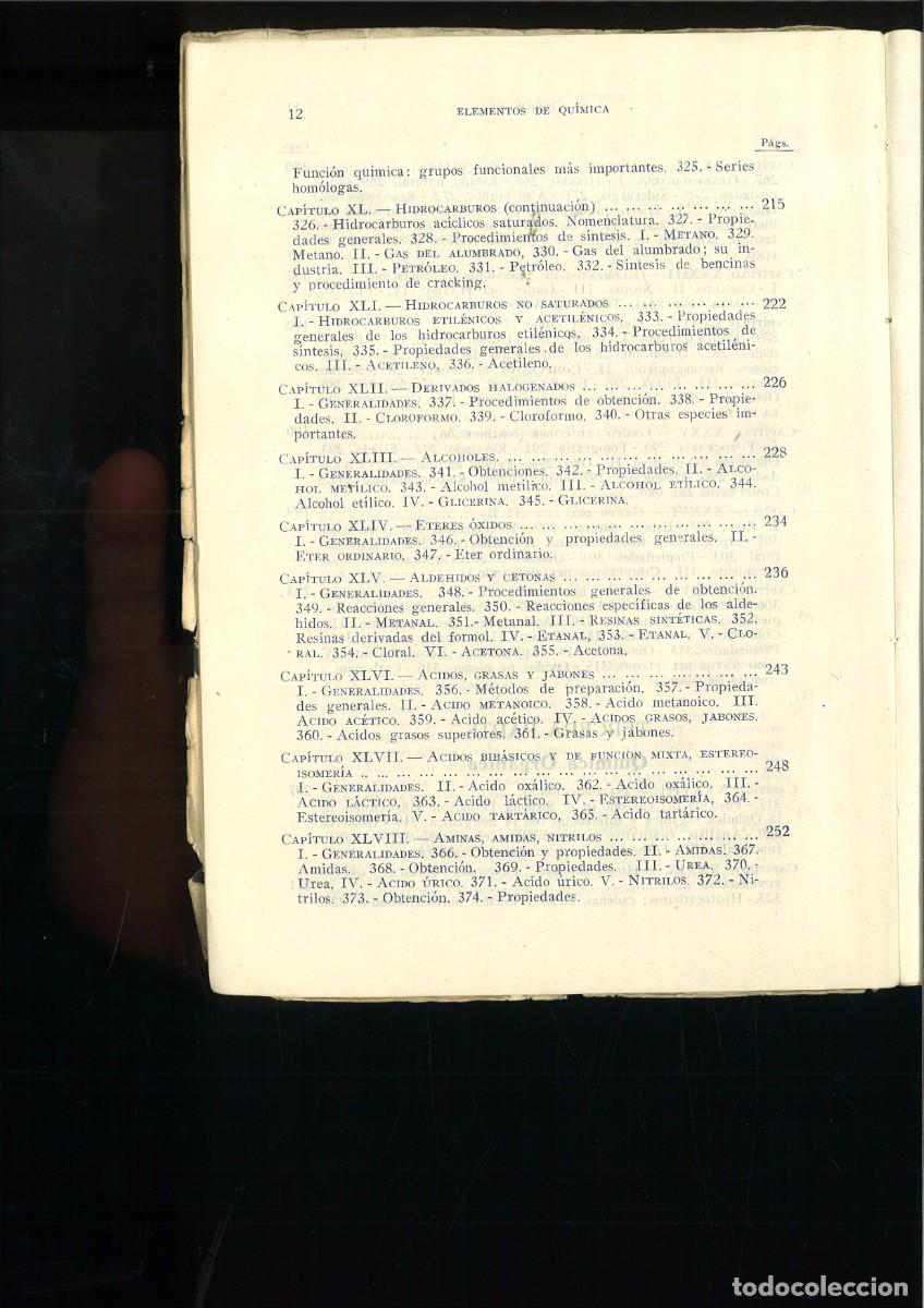 Libros de segunda mano de ciencias: ELEMENTOS DE QU&Iacute;MICA. M. Cabezas Serra - Foto 7