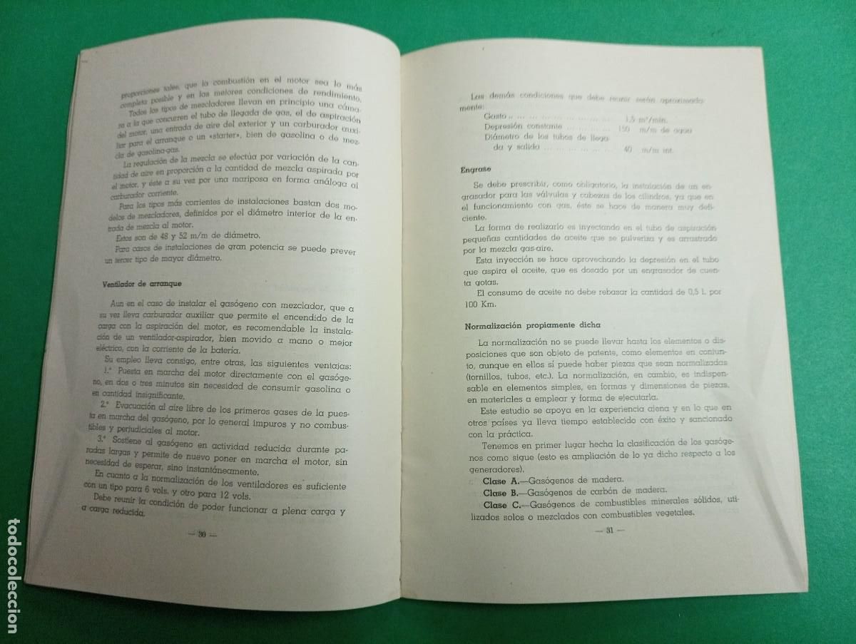 Libros de segunda mano de ciencias: Antiguo libro El Presente Espa&ntilde;ol de los Veh&iacute;culos con Gas&oacute;geno. Madrid 1942. - Foto 4