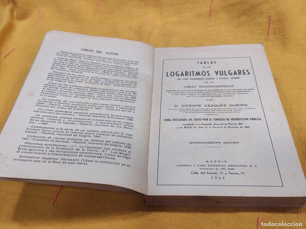 Libros de segunda mano de ciencias: Logaritmos vulgares 1964 - Foto 3
