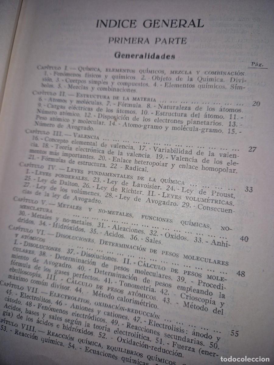 Libros de segunda mano de ciencias: ELEMENTOS DE QUIMICA - 6 CURSO BACHILLERATO- DE CABEZAS SERRA - Foto 6