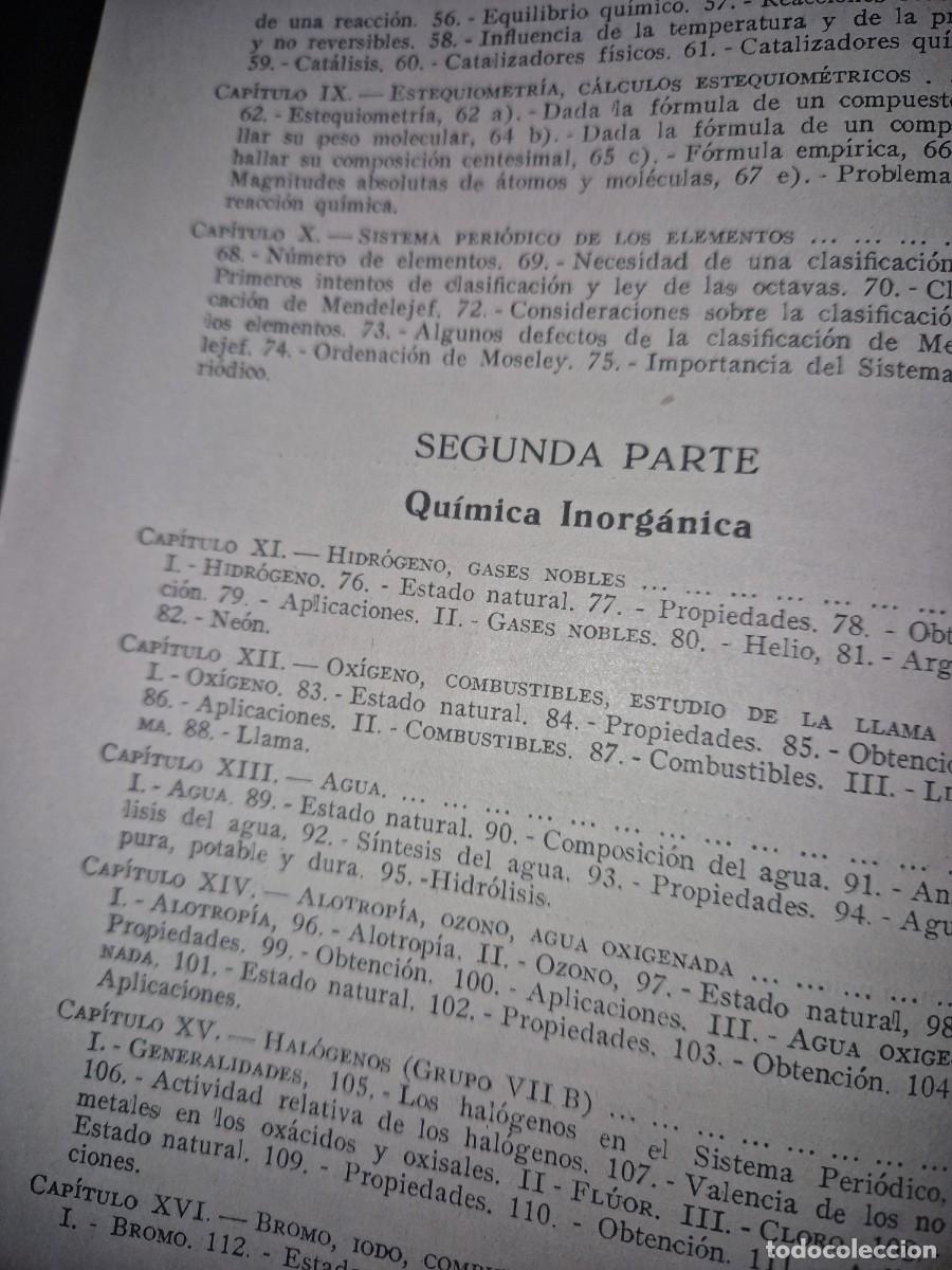 Libros de segunda mano de ciencias: ELEMENTOS DE QUIMICA - 6 CURSO BACHILLERATO- DE CABEZAS SERRA - Foto 7