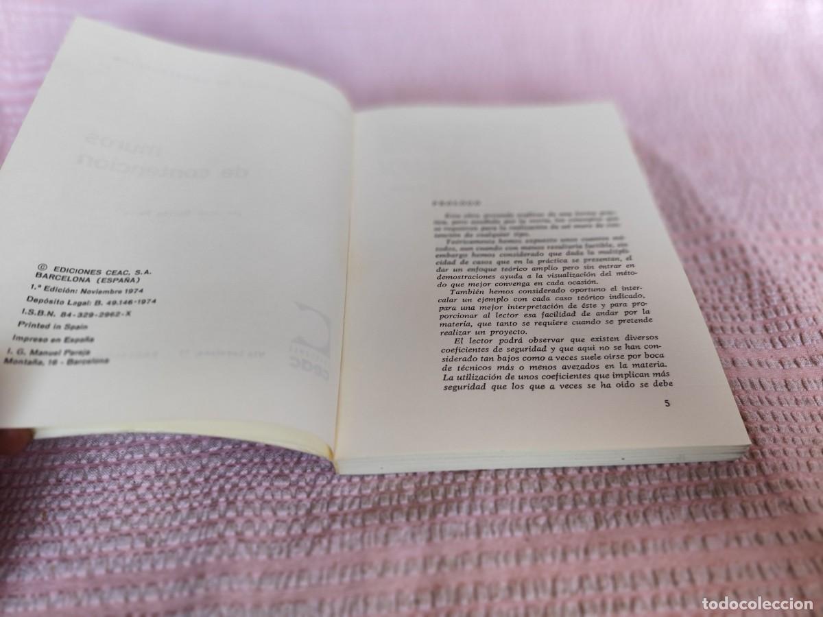 Libros de segunda mano de ciencias: MUROS DE CONTENCION / J.BARROS / EVA 206 / CEAC - Foto 5
