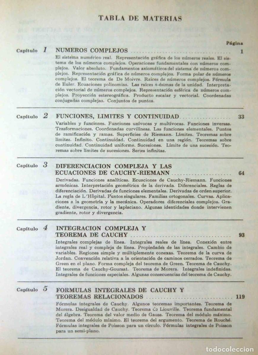 Libros de segunda mano de ciencias: VARIABLE COMPLEJA - MURRAY R. SPIEGEL - EDITORIAL MCGRAW-HILL - Foto 2