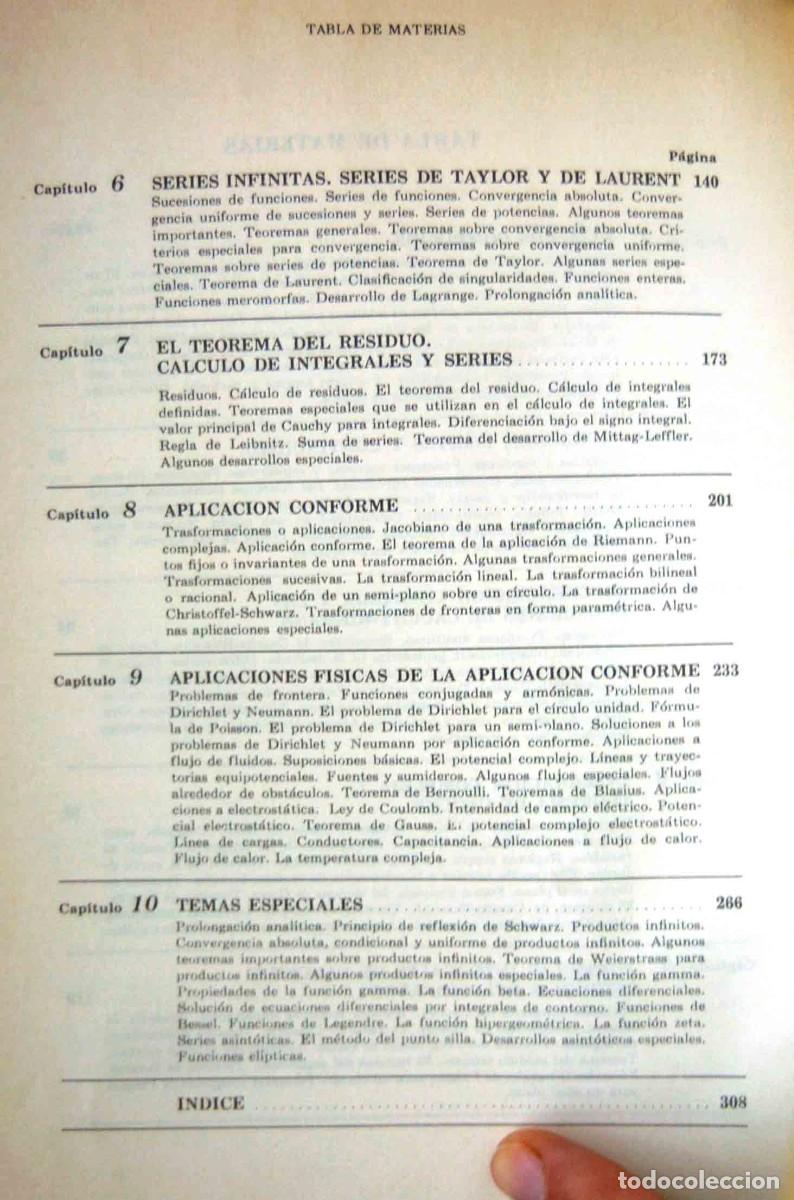 Libros de segunda mano de ciencias: VARIABLE COMPLEJA - MURRAY R. SPIEGEL - EDITORIAL MCGRAW-HILL - Foto 3
