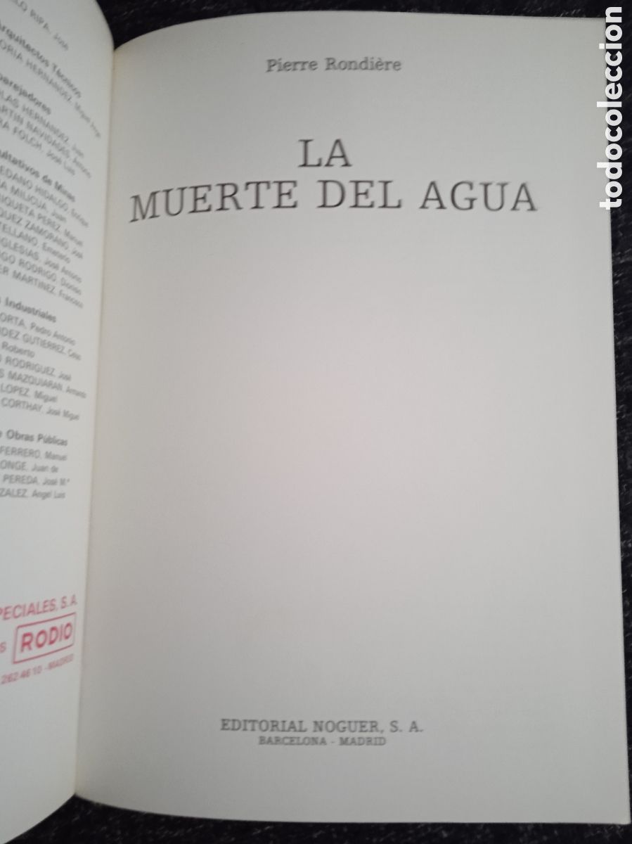 Libros de segunda mano: La muerte del agua / Pierre Rondiere - Foto 2