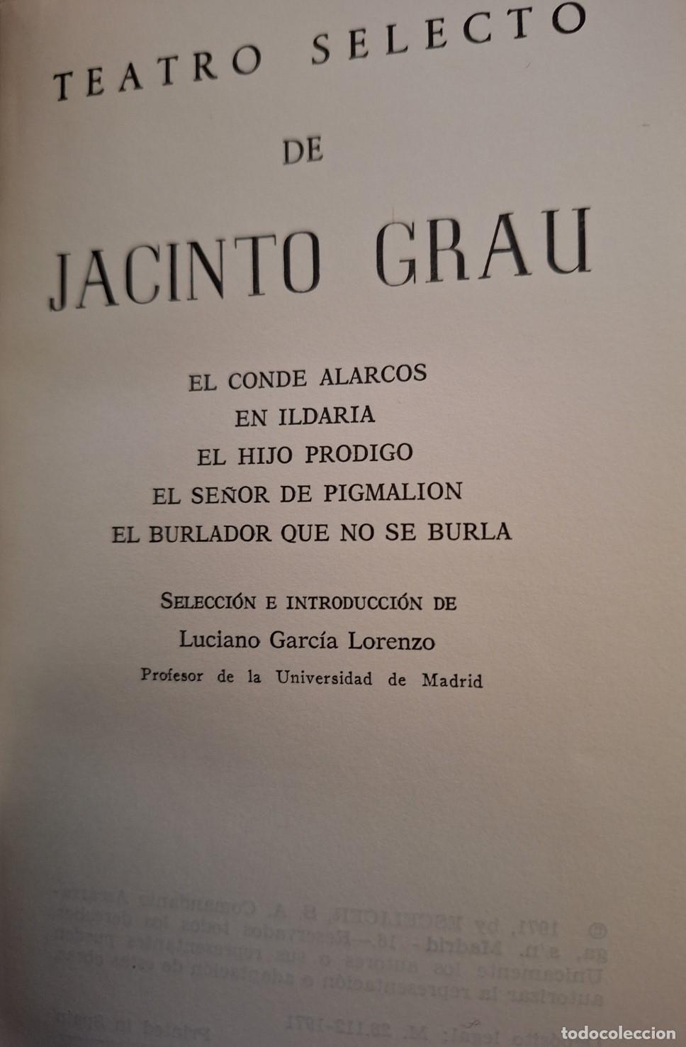 Libros de segunda mano de ciencias: TEATRO SELECTO. - GRAU, Jacinto. - Foto 2