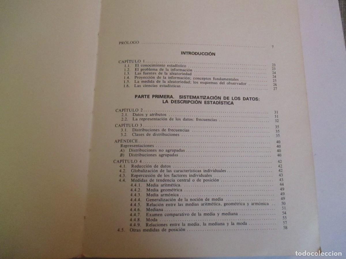 Libros de segunda mano de ciencias: M. L&Oacute;PEZ CACHERO Fundamentos y m&eacute;todos de estad&iacute;stica W30948 - Foto 2