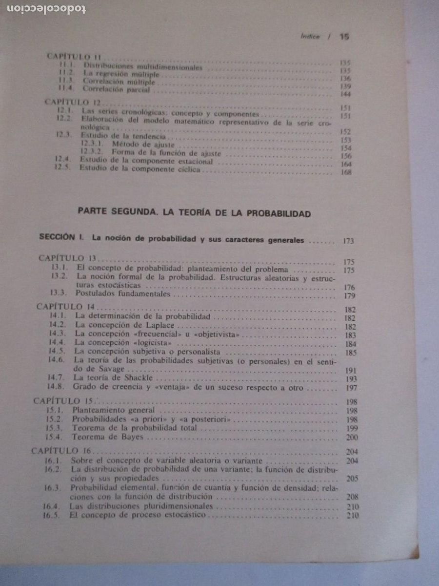 Libros de segunda mano de ciencias: M. L&Oacute;PEZ CACHERO Fundamentos y m&eacute;todos de estad&iacute;stica W30948 - Foto 4