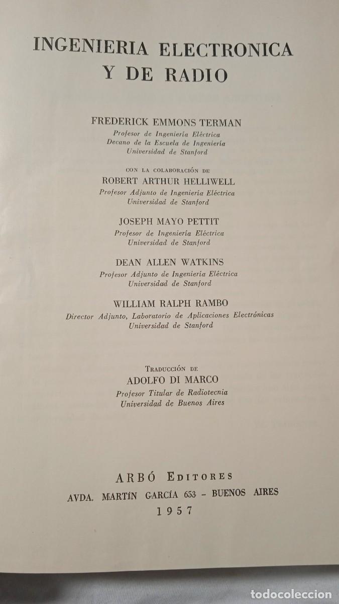 Libros de segunda mano de ciencias: Ingenier&iacute;a electr&oacute;nica y de Radio - &Aacute;rbo. - Foto 3