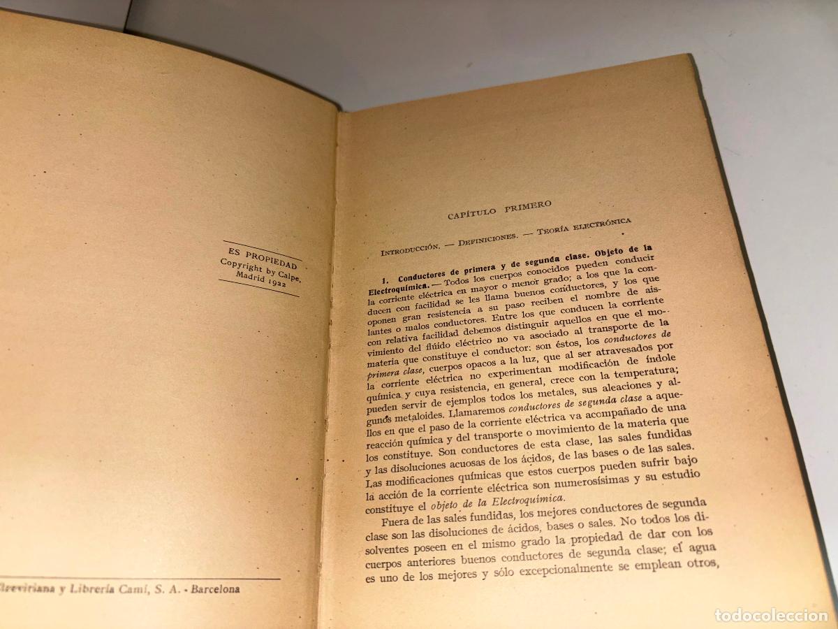 Libros de segunda mano de ciencias: INTRODUCCION A LA ELECTROQUIMICA DR. ANTONIO RIUS Y MIR&Oacute; ED. CALPE 1922 - Foto 4