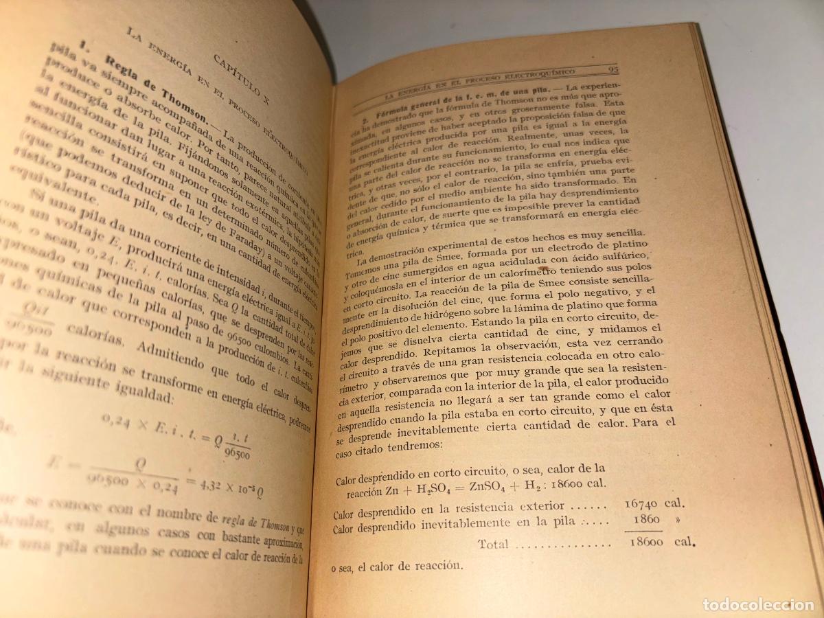 Libros de segunda mano de ciencias: INTRODUCCION A LA ELECTROQUIMICA DR. ANTONIO RIUS Y MIR&Oacute; ED. CALPE 1922 - Foto 7