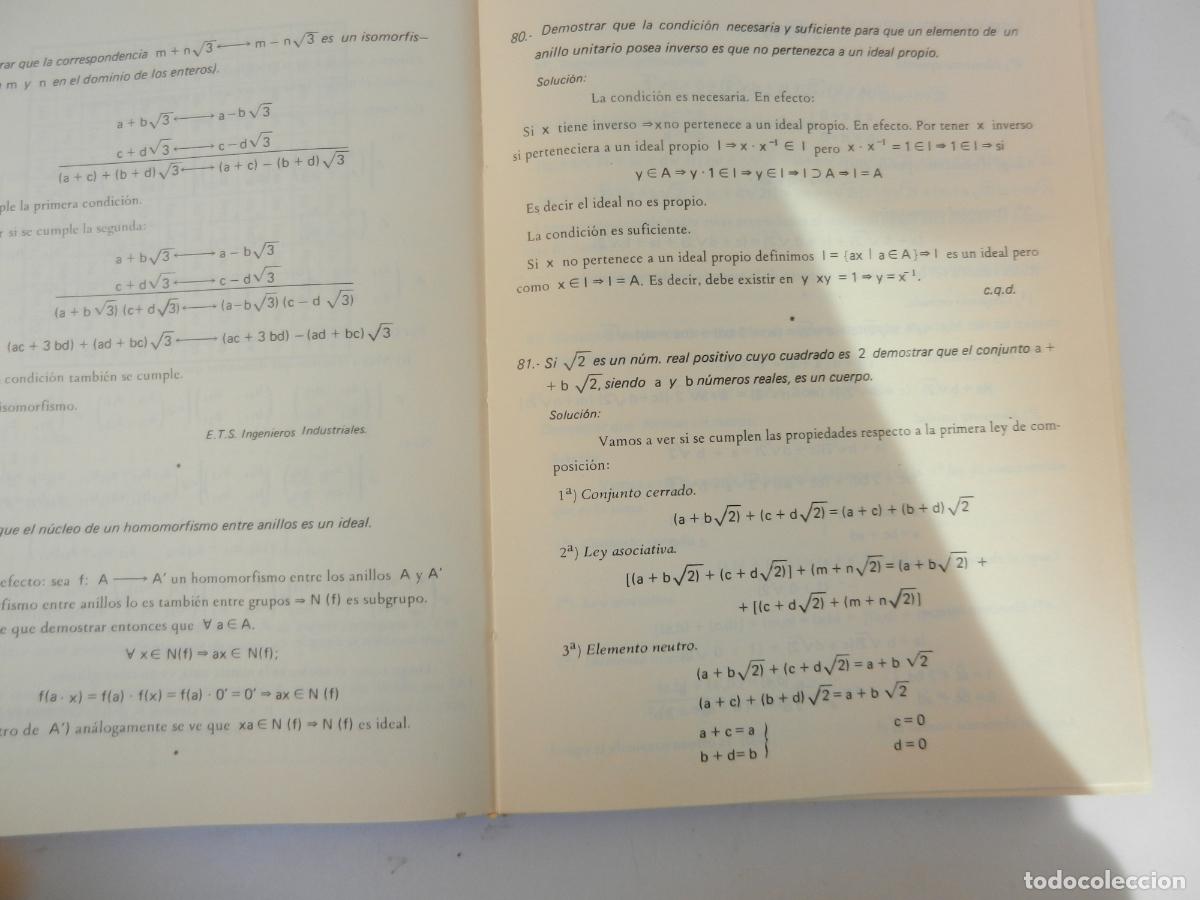 Libros de segunda mano de ciencias: PROBLEMAS DE ALGEBRA LINEAL - PUBLICACIONES R.A.E.C. 1971. - Foto 7