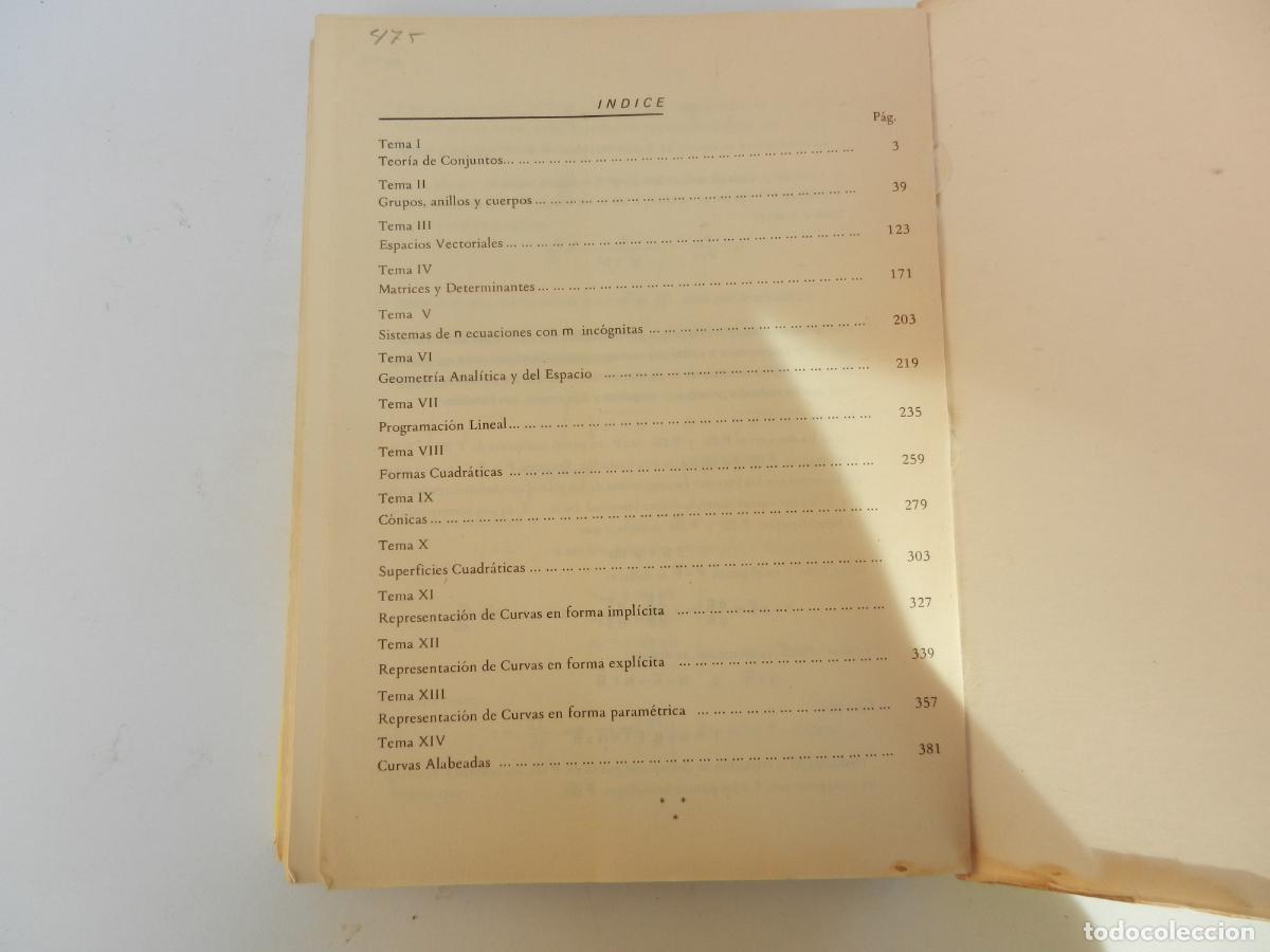 Libros de segunda mano de ciencias: PROBLEMAS DE ALGEBRA LINEAL - PUBLICACIONES R.A.E.C. 1971. - Foto 9