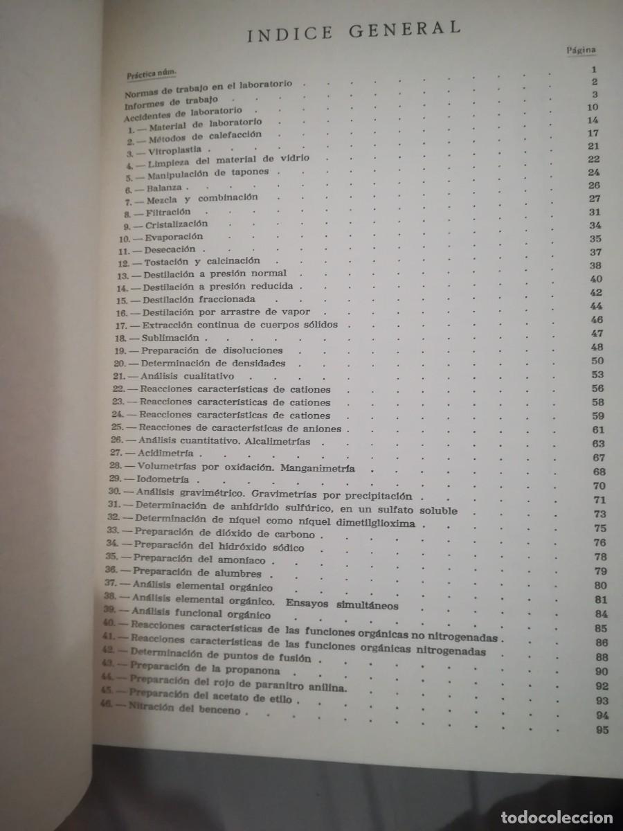 Libros de segunda mano de ciencias: Practicas de laboratorio quimica Fernando Gonzalez 1968 - Foto 3