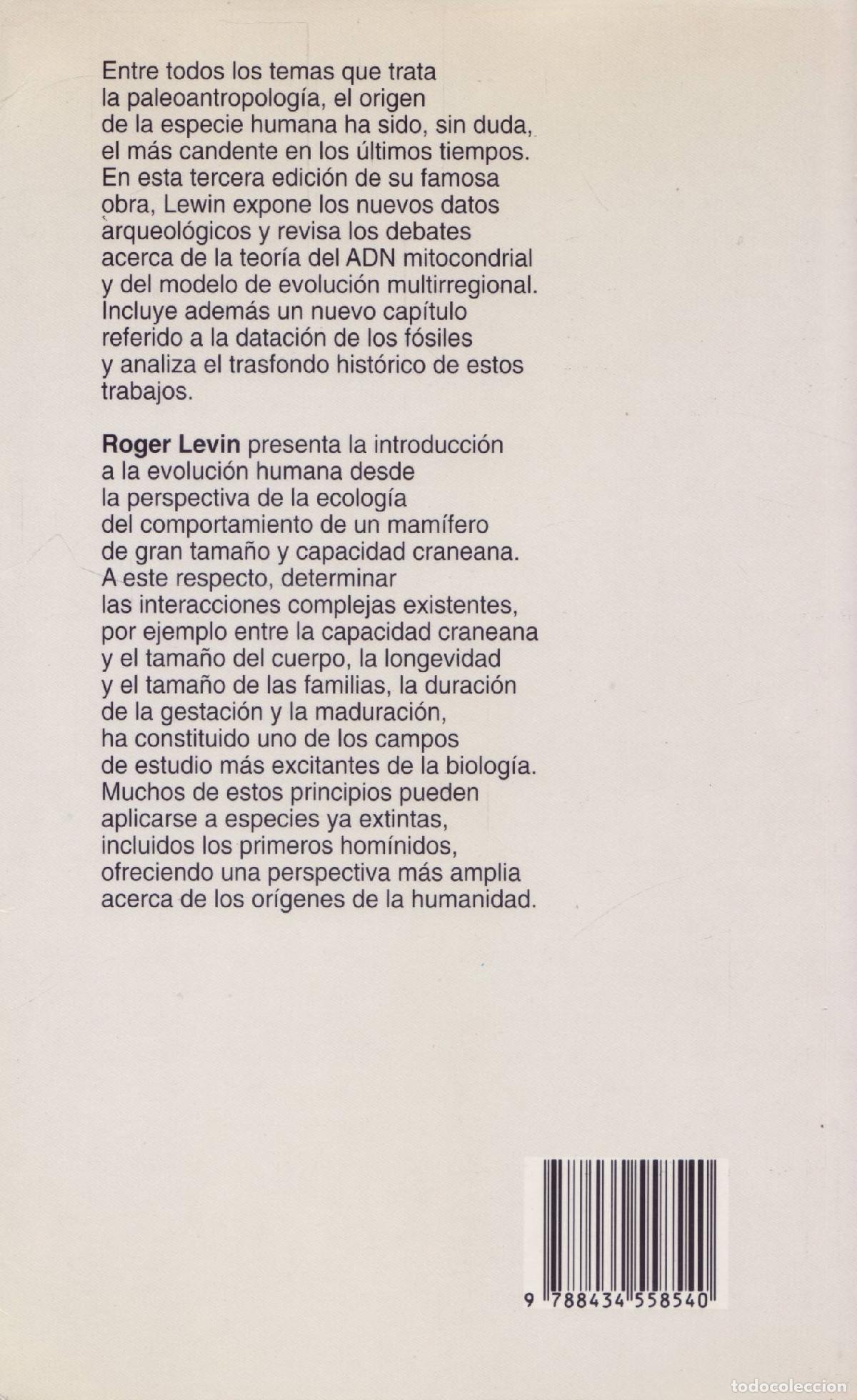 Libros de segunda mano: Evolucion humana - Lewin, Roger - Foto 2