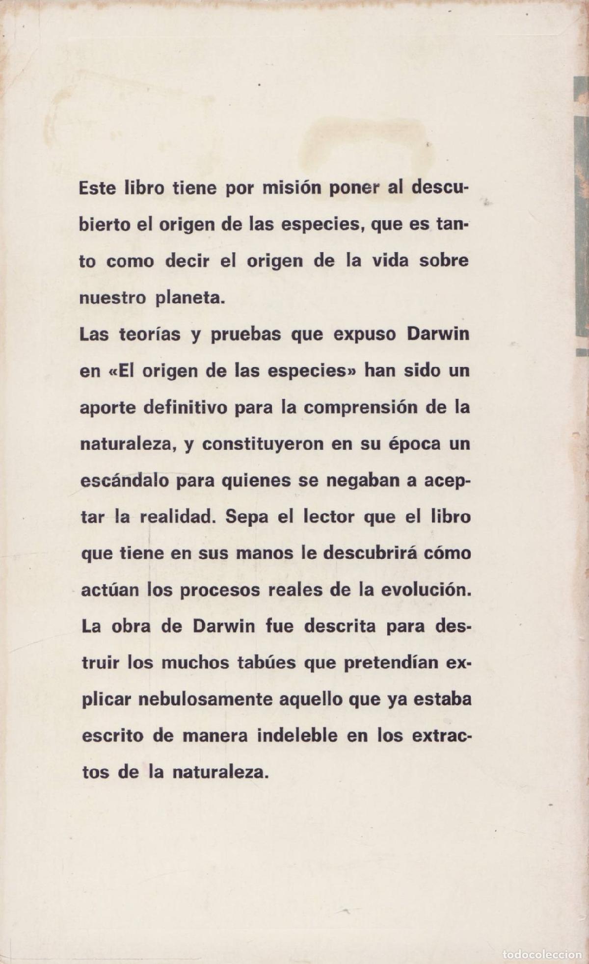 Libros de segunda mano: El origen de las especies - Darwin, Charles - Foto 3