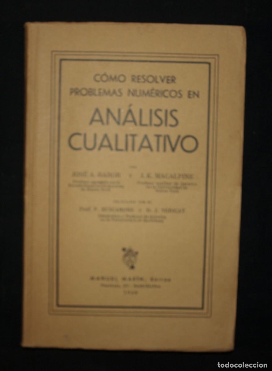 Gebrauchte B&uuml;cher der Wissenschaften: COMO RESOLVER PROBLEMAS NUMERICOS EN ANALISIS CUALITATIVO