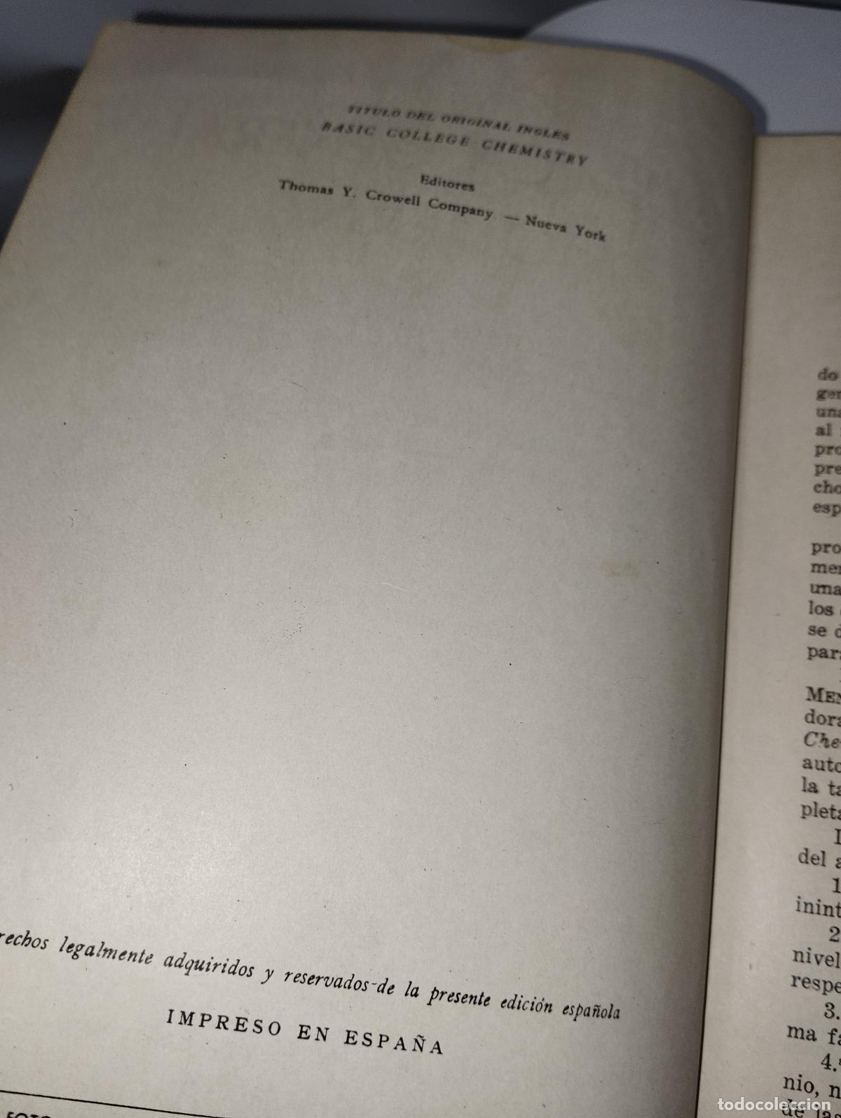 Libros de segunda mano de ciencias: LIBRO QU&Iacute;MICA GENERAL MODERNA ED. LABOR // QUINTA EDICI&Oacute;N - Foto 6