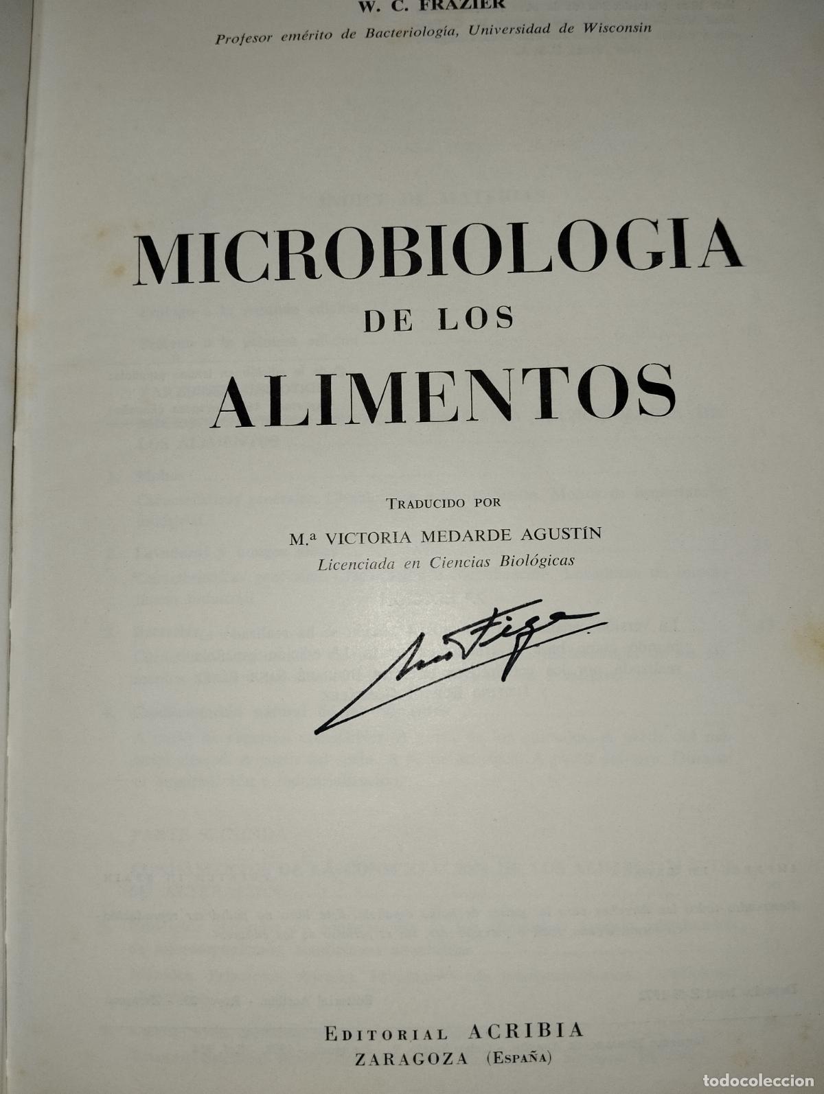 Libros de segunda mano: MICROBIOLOG&Iacute;A DE LOS ALIMENTOS // W. C. FRAZIER - Foto 2
