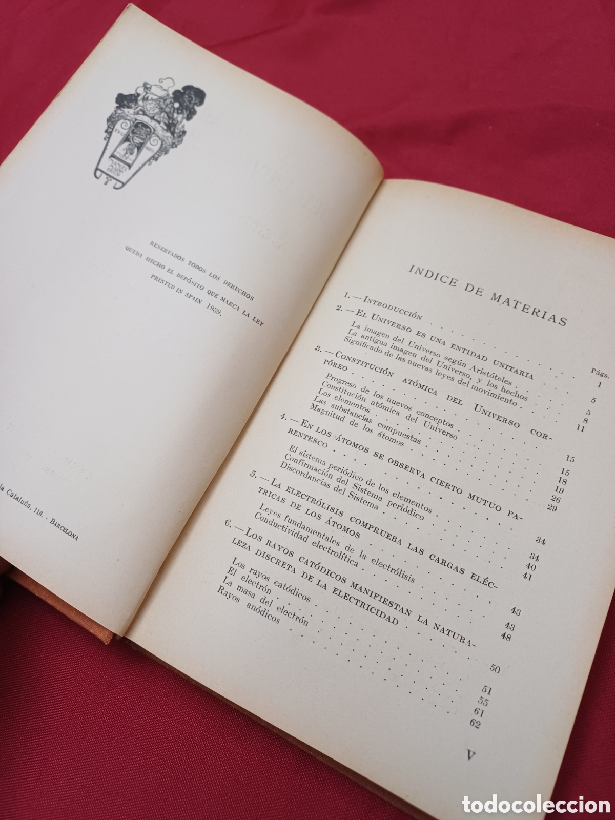 Libros de segunda mano de ciencias: LIBRO, LOS SILLARES DEL UNIVERSO MATERIAL, F&Iacute;SICA AT&Oacute;MICA,1939 - Foto 9